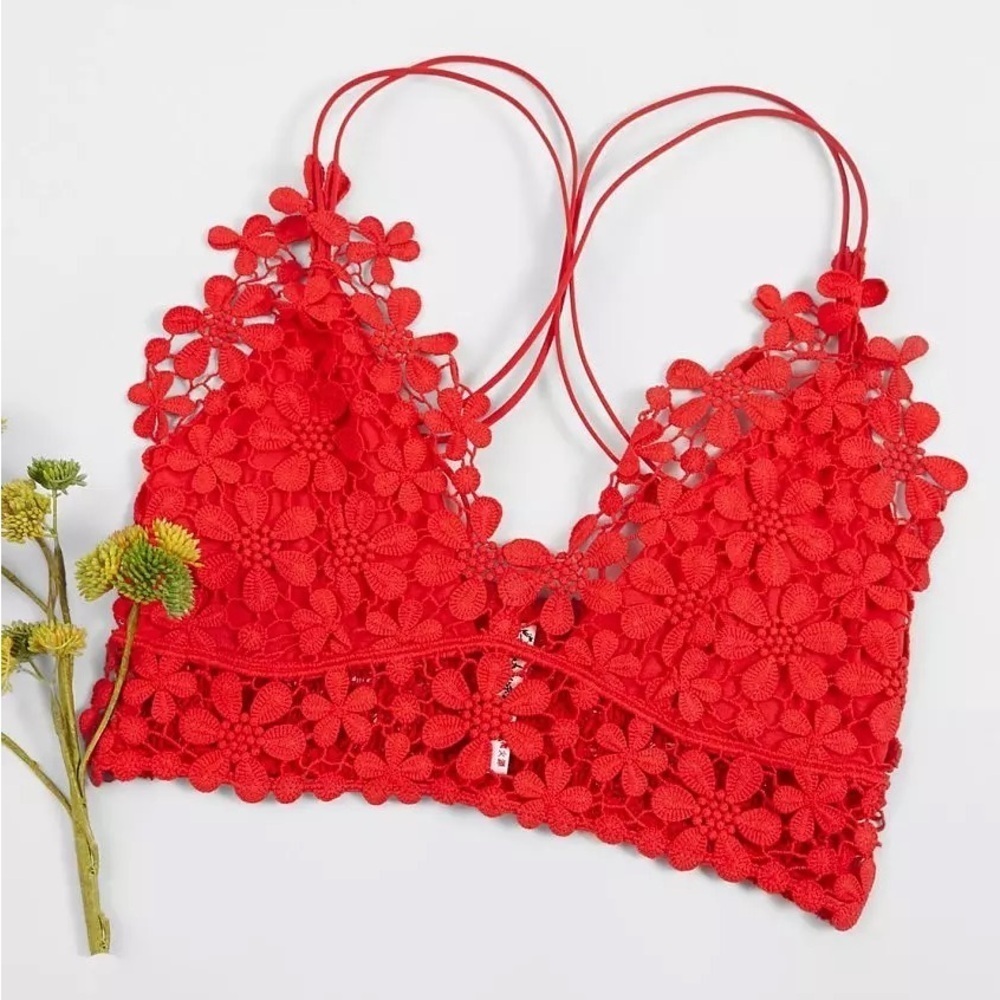 FREE PEOPLE Miss Dazzie Bralette Red - Picture 3 of 5